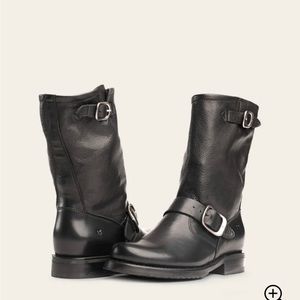 Frye Veronica Leather Buckle Moto Boots